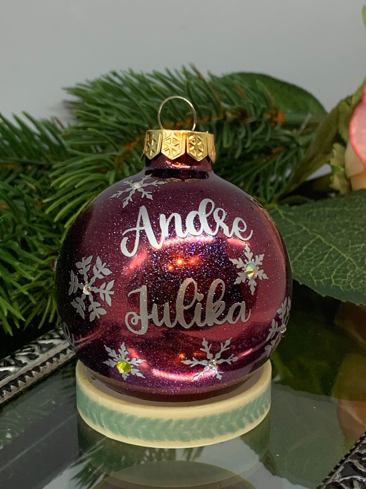 Weihnachtskugeln Christbaumschmuck personalisiert - Durchmesser 6 cm