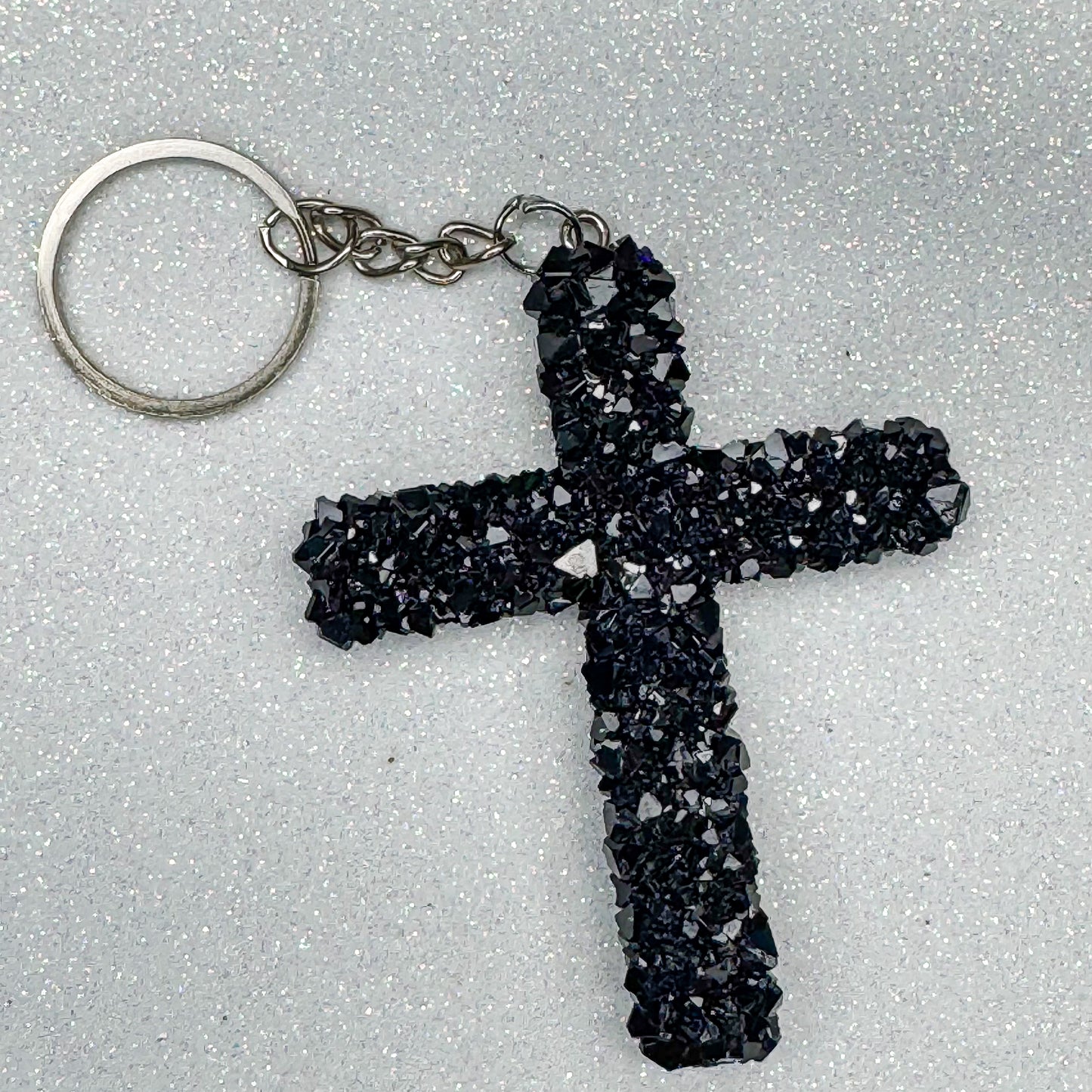 Druzy SCHLÜSSELANHÄNGER Kreuz